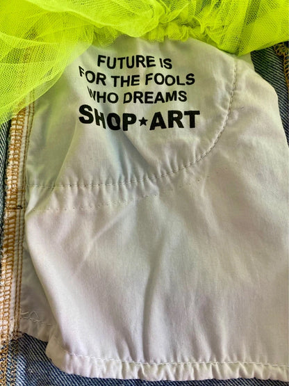 Favolosa Gonna in Denim Lime & Tulle Body in Regalo Misure Nelle Foto