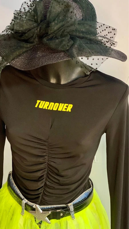 Favolosa Gonna in Denim Lime & Tulle Body in Regalo Misure Nelle Foto