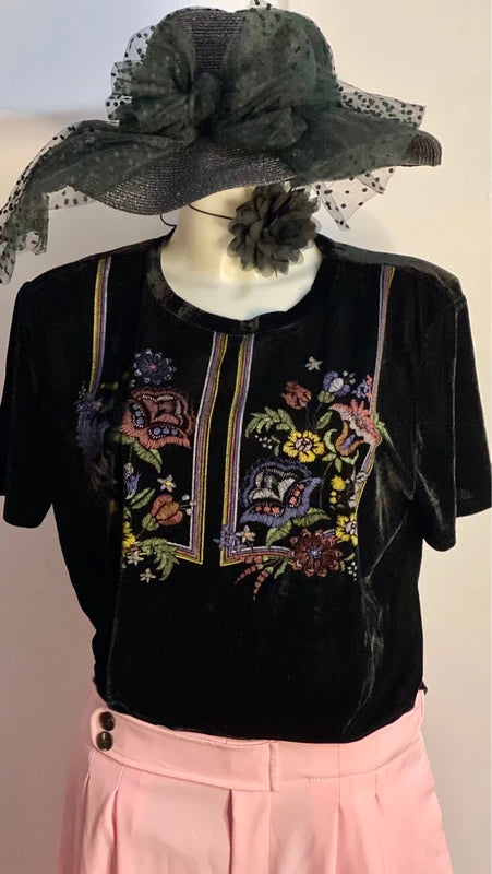 Bellissima Maglia Top In Velluto &  Pantalone