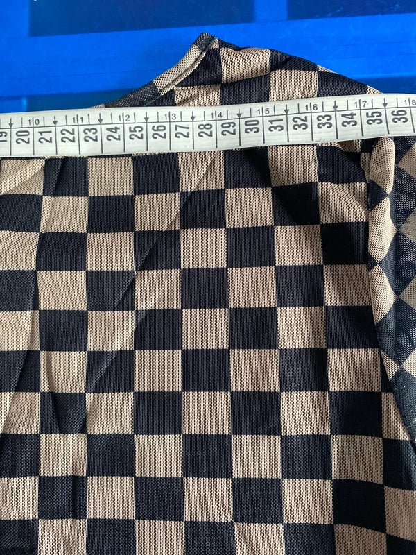 Abito Longuette A Quadri Elastico Maniche A Guanto Misure Nelle Foto