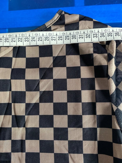 Abito Longuette A Quadri Elastico Maniche A Guanto Misure Nelle Foto