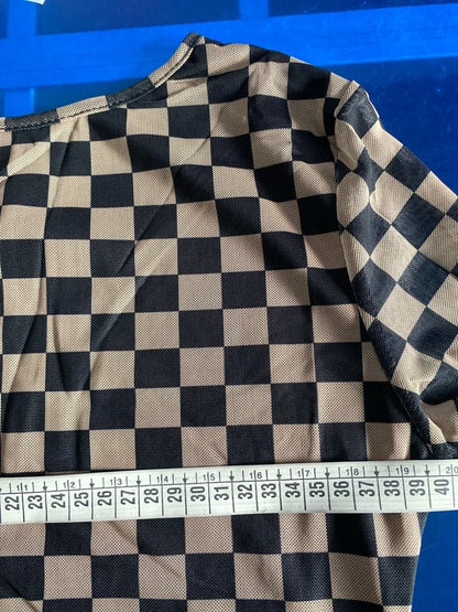 Abito Longuette A Quadri Elastico Maniche A Guanto Misure Nelle Foto