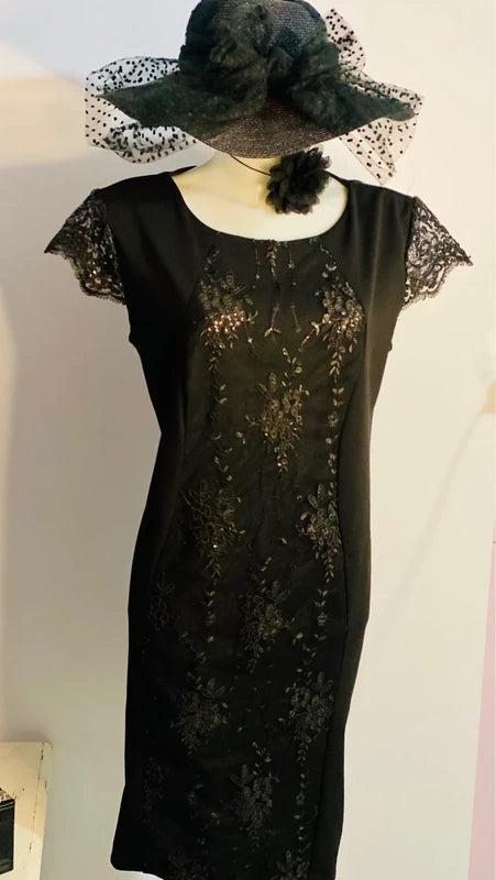 Abito Elegante Longuette Curvy Misure In Foto