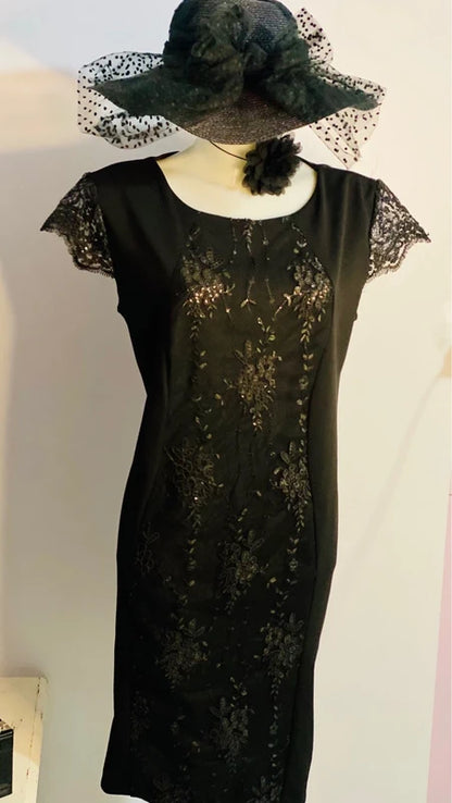 Abito Elegante Longuette Curvy Misure In Foto