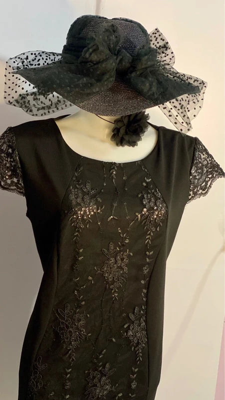 Abito Elegante Longuette Curvy Misure In Foto