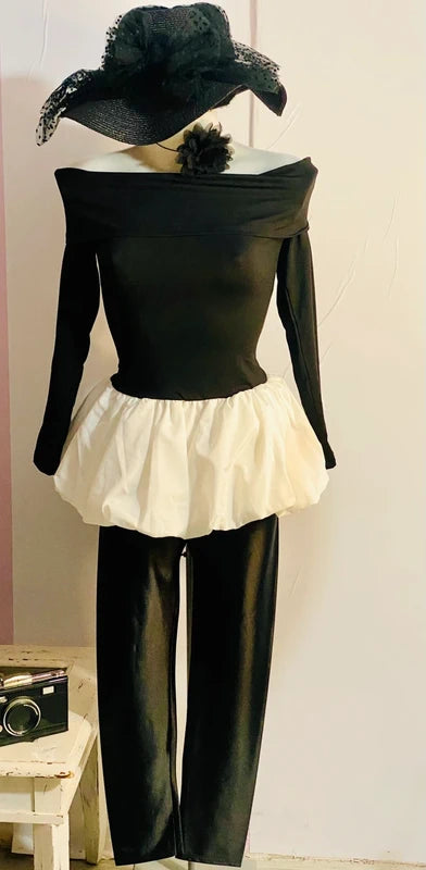 Top Abito con peplo Leggins Lucido misure nelle foto