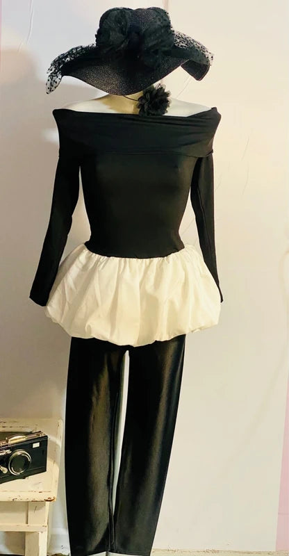 Top Abito con peplo Leggins Lucido misure nelle foto