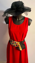 Abito Rosso Longuette Curvy Misure In Foto