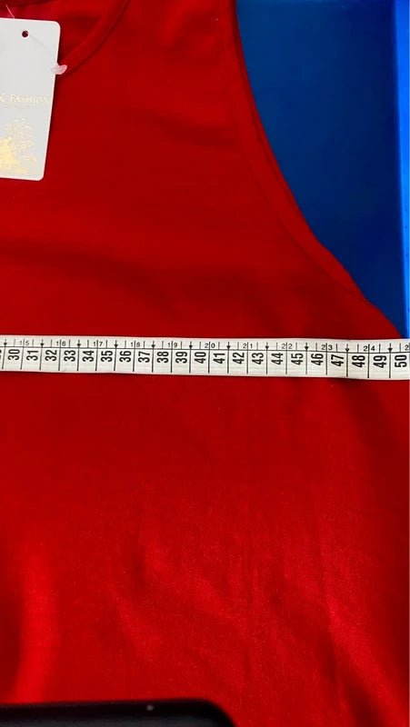 Abito Rosso Longuette Curvy Misure In Foto