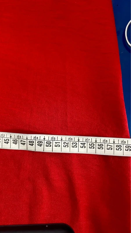 Abito Rosso Longuette Curvy Misure In Foto