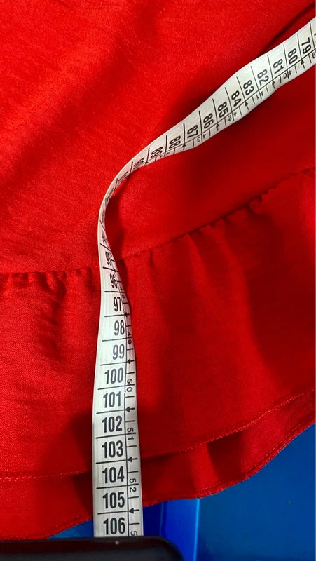 Abito Rosso Longuette Curvy Misure In Foto