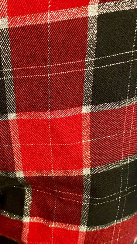 Pantalone a Vita Alta Rossi In Tartan Top Body Misure Nelle Foto