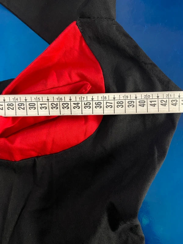 Abito Vintage Elegante anni 50' con corpetto nero e rosso Misure Nelle Foto