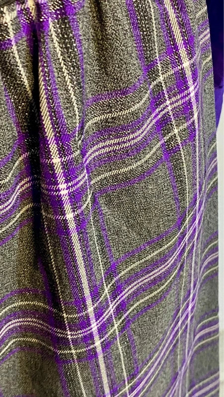 💜 Pantalone a gamba ampia glitterato In Tartan Camicia Top con Cravatta misure nelle foto💜