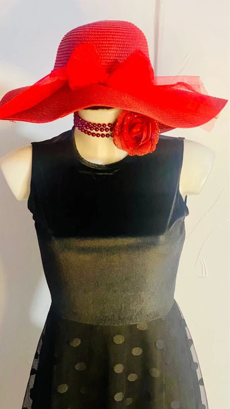 Abito Elegante In Velluto In Tulle A Pois Elastico Misure Nelle Foto