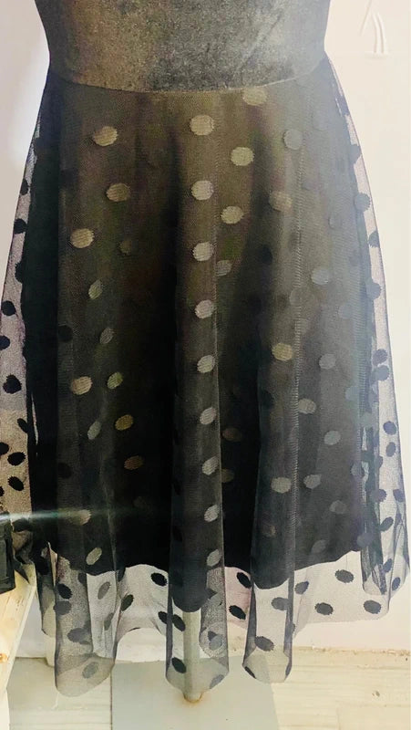 Abito Elegante In Velluto In Tulle A Pois Elastico Misure Nelle Foto