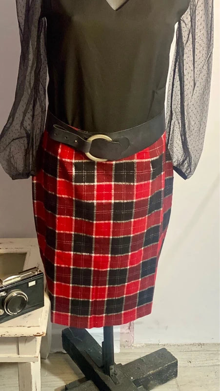 Completo elegante con Gonna in Tartan Top Misure Nelle foto👠