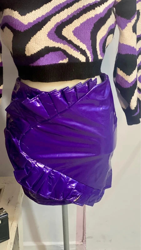 Maglione Purple Heart & Minigonna Misure Nelle Foto