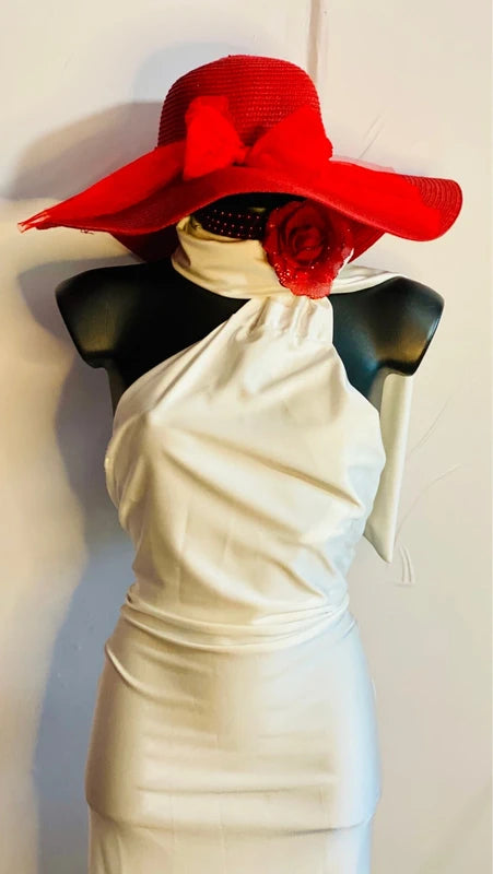 Abito Bianco Luminoso con stola fissa Vestibilita’ dalla XS alla M