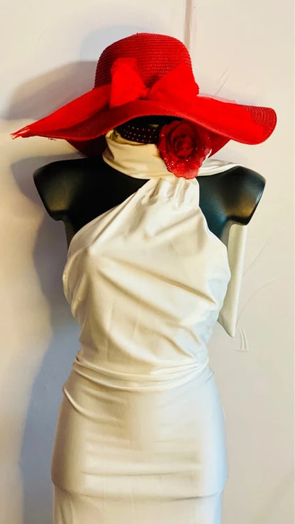 Abito Bianco Luminoso con stola fissa Vestibilita’ dalla XS alla M