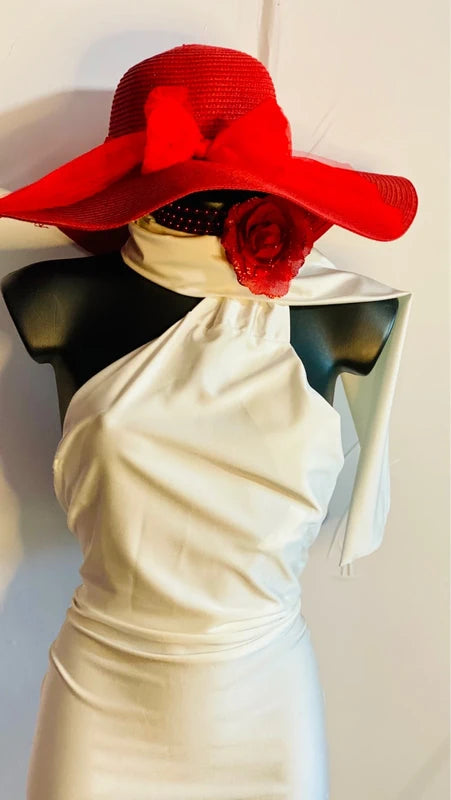 Abito Bianco Luminoso con stola fissa Vestibilita’ dalla XS alla M