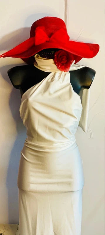 Abito Bianco Luminoso con stola fissa Vestibilita’ dalla XS alla M