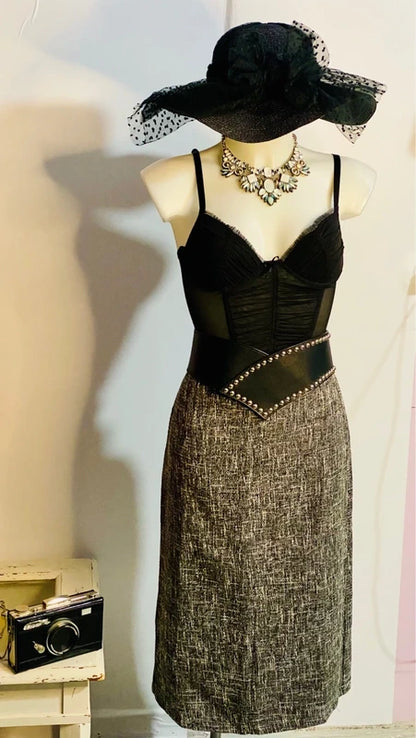 Bellissimo Bustier Corpetto Gonna Longuette Misure Nelle Foto