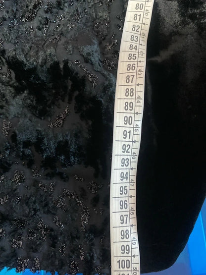 Favoloso Abito Vintage anni ‘80 con schizzi di velluto astratti e Paillettes Misure Nelle Foto