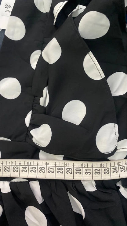 Favoloso Abito lungo a pois bianco e nero con balze Misure Nelle Foto