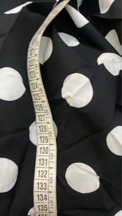 Favoloso Abito lungo a pois bianco e nero con balze Misure Nelle Foto