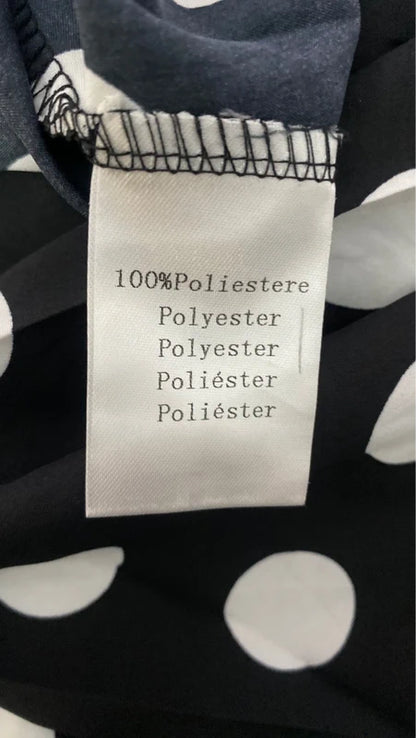 Favoloso Abito lungo a pois bianco e nero con balze Misure Nelle Foto