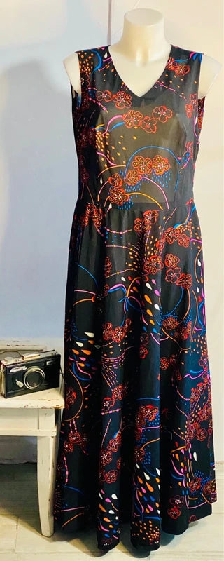 Abito Vintage con fantasia floreale Misure Nelle Foto