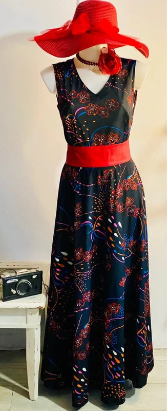 Abito Vintage con fantasia floreale Misure Nelle Foto