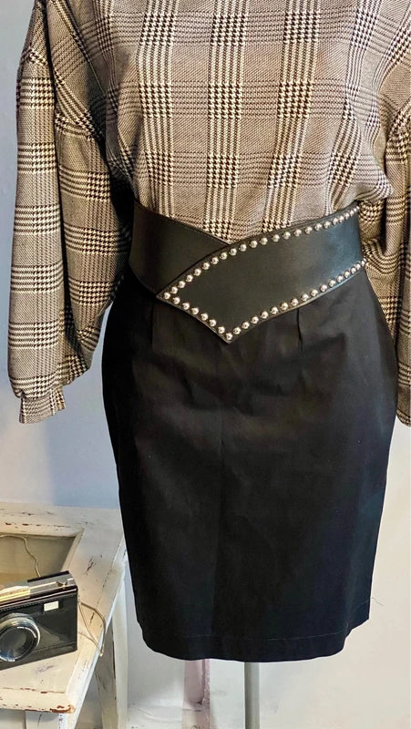 Top Casacca Oversize a scacchi Gonna A Tubino Misure Nelle Foto