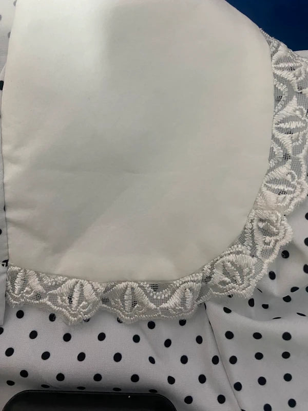 Mini abito stile Vintage con collo ampio in pizzo Misure Nelle Foto