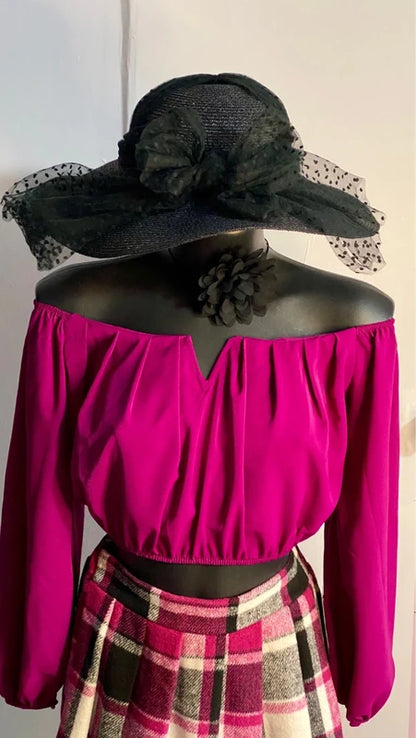 Bellissima minigonna gonna In Tartan & Top Misure Nelle Foto