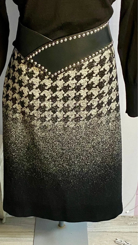 Maglia elegante in lana Vergine Cashmere & Gonna in Lana Misure Nelle Foto