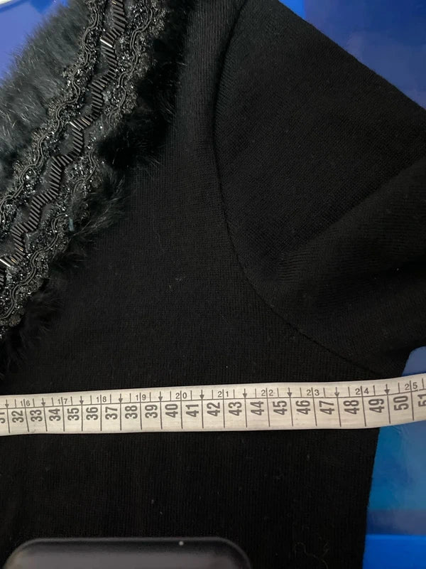 Maglia elegante in lana Vergine Cashmere & Gonna in Lana Misure Nelle Foto