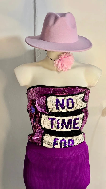 Top con Paillettes Elegante Paris Hilton Gilet & Gonna Misure in Foto