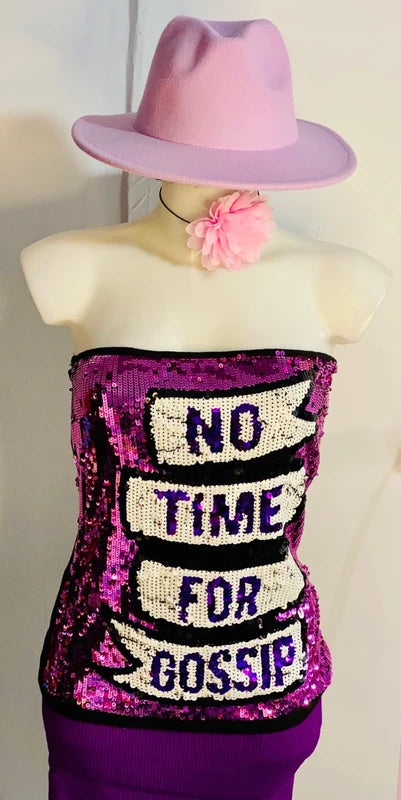 Top con Paillettes Elegante Paris Hilton Gilet & Gonna Misure in Foto