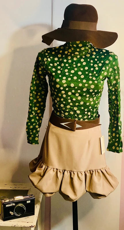 Dolcevita a pois elegante elastico &Gonna Misure Nelle Foto