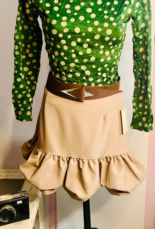 Dolcevita a pois elegante elastico &Gonna Misure Nelle Foto