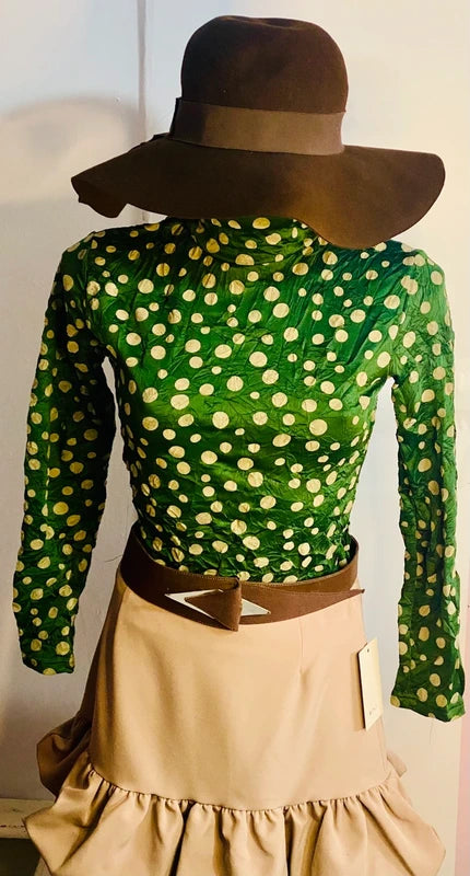 Dolcevita a pois elegante elastico &Gonna Misure Nelle Foto