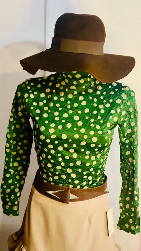 Dolcevita a pois elegante elastico &Gonna Misure Nelle Foto