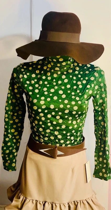 Dolcevita a pois elegante elastico &Gonna Misure Nelle Foto