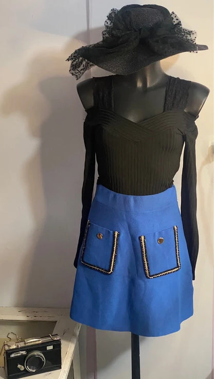 Gonna elegante a vita alta & Top con Pizzo