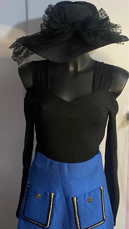 Gonna elegante a vita alta & Top con Pizzo