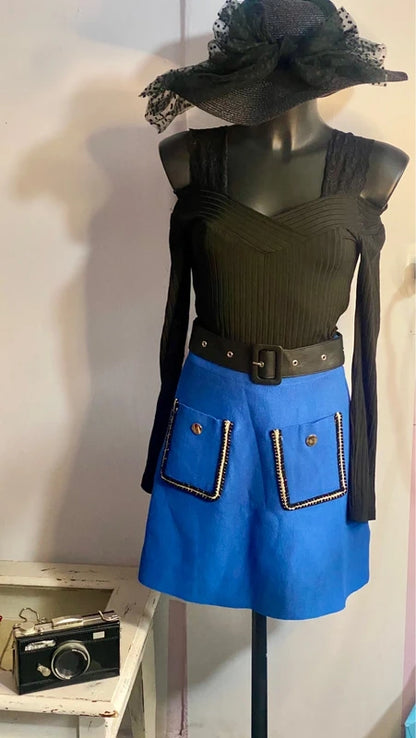 Gonna elegante a vita alta & Top con Pizzo