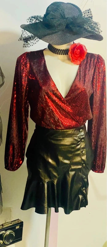 Top Body & MiniGonna con Bottoni Voilant Misure In Foto