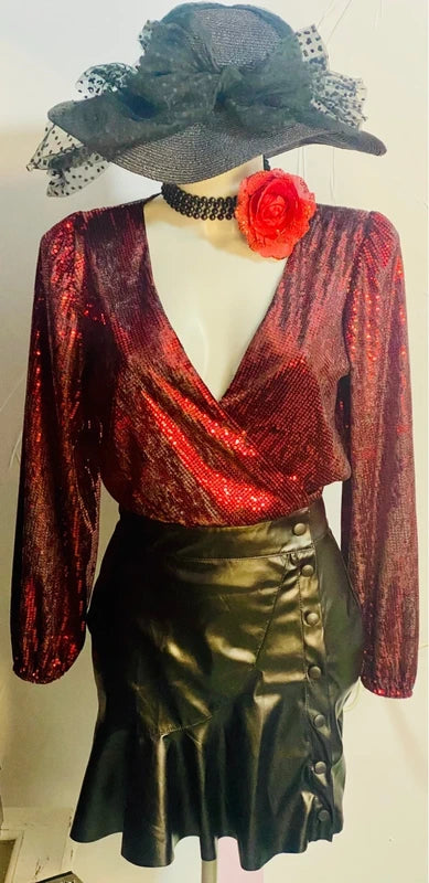 Top Body & MiniGonna con Bottoni Voilant Misure In Foto